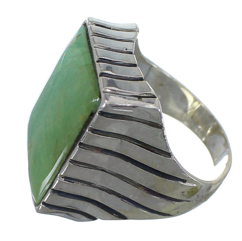 Turquoise And Authentic Sterling Silver Ring Size 8-3/4 RX59486